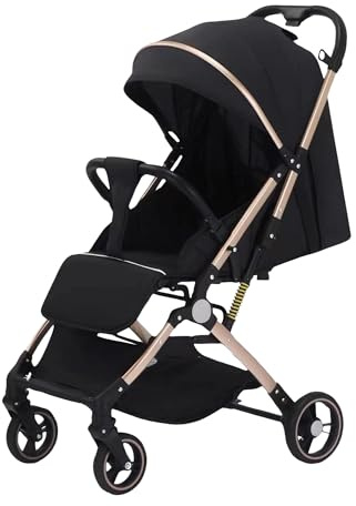 DAESOL PROFESSIONAL Stroller Pushchair for Toddlers & Newborns - Lightweight Foldable Travel Buggy, Compact Baby Pram with Reclining Seat, Safety Harness, Storage Basket & Shock-Absorbing Wheels