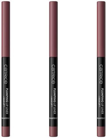 Catrice Plumping Lip Liner, Nr. 210, Braun, feuchtigkeitsspendend, langanhaltend, mattierend, farbintensiv, matt, vegan, wasserfest, ohne Konservierungsstoffe, ohne Parabene, 3er Pack (3x0.35g)