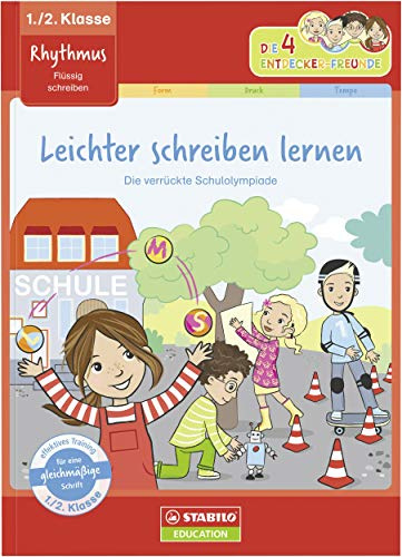 Schreibmotorik Übungsheft für Kinder in der 1./2. Klasse - STABILO Leichter schreiben lernen - Rhythmus (Die 4 Entdecker-Freunde) | 1./2. Klasse, Rhythmus (Die 4 Entdecker-Freunde)
