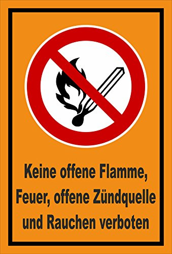Melis-Folienwerkstatt Schild - Offenes Feuer verboten - 30x20cm - Bohrlöcher - 3mm Hartschaum – S00355-011-E 20 VAR