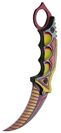 Generisch CS GO CS 2 Messer Karambit Elite Warmech - Counter Strike Global Offensive Carambit Knife scharf - Coole Gaming Accessoires, Sachen, Stuff, Deko & Geschenke für Jungs & Männer - Ariknives