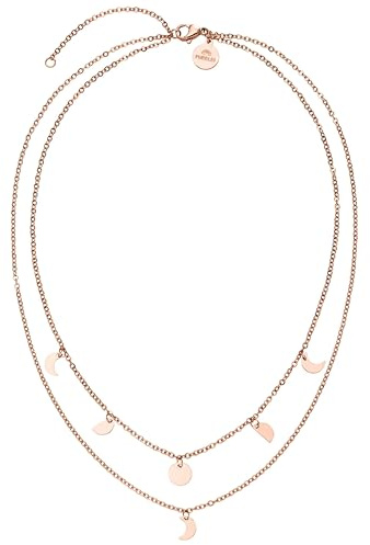 Purelei Luna Kette Damen – Halskette Damen aus langlebigem Edelstahl – Wasserfeste Kette mit Anhänger – 40-45 cm Länge verstellbar – Halskette für deinen individuellen Look