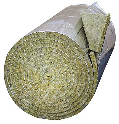 MATERASSINO LANA DI ROCCIA COIBENDAZIONE - CANNE FUMARIE - 1 Mt. SPESSORE 25 mm, Giallo