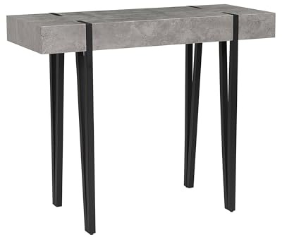 Beliani Konsolentisch hellgrau Betonoptik MDF-Platte 100 x 40 cm Adena