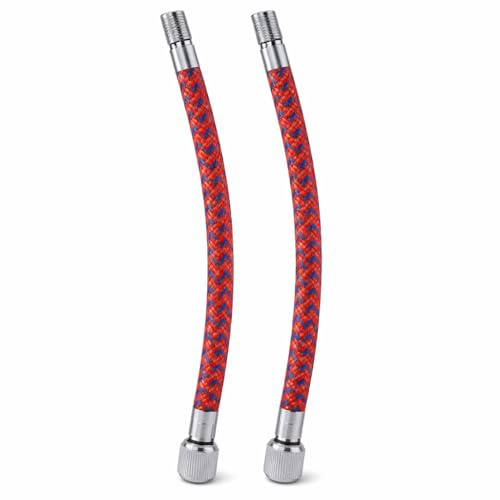 Pump Tube 2Pcs Pump Extension Hose Inflator Tube for Schrader Valve(Silver)