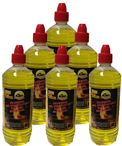 6 flaconi da 1 litro di gel combustibile, caminetti a bioetanolo, caminetti da parete