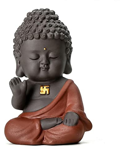 DMtse Buddha Zen Meditation Sitting Ceramic Figurines for Home Decor Accents, Living Room Bedroom Office Decoration Bookshelf TV Stand Decoration Tea Ceremony Sculptures Collection