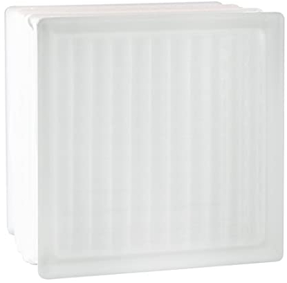 Fuchs Design THERMO BLOCK Plus, 3x Glasbaustein Gekreuzt weiß, 19 x 19 x 13,5 cm, zweiseitig satiniert, Wärmedämmung: Ug 0,8
