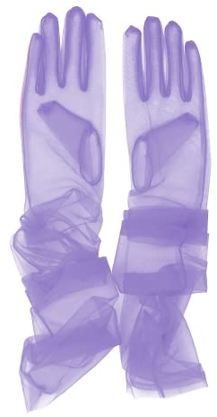 Hoseirty Lange Damen-Handschuhe aus Tüll, für Hochzeit, Party, Braut, 69,8 cm, Ellenbogenlänge, Vintage, durchscheinend, für Teeparty, Abend, Abschlussball, Opernparty, lavendel, Elbow Length