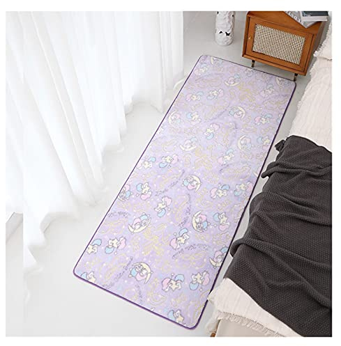 TOMYEUS Alfombra Alfombra Luminosa Kn Dormitorio Conjunto de Cama Luna Estrellas Luna Planet Peluche Terciopelo Alfombra Niños Play Floor Mat Alfombra de área (Color : Purple, Size : 40x60cm)