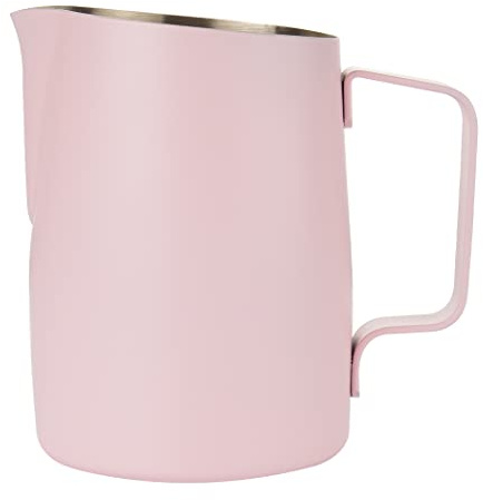 Dianoo Pichet à mousse de lait avec poignée, 600 ml, pichet à vapeur en acier inoxydable, tasse à expresso pour café, cappuccino, latte, art, rose