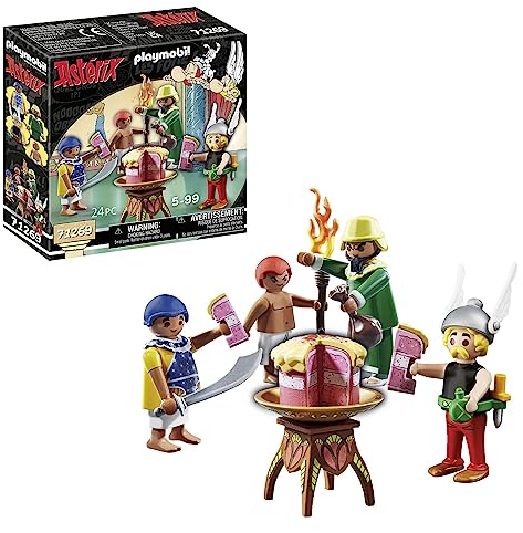 PLAYMOBIL Asterix 71269 Pyradonis' vergiftete Torte, Asterix, Kleopatra`s Vorkoster sowie Pyradonis und dessen Helfer Schraubzieris, Spielzeug für Kinder ab 5 Jahren