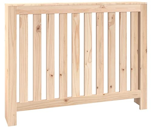 vidaXL Heizkörperverkleidung Lamellen-Design Heizungsabdeckung Heizungsverkleidung Heizung Abdeckung Heizkörper 108,5x19x84cm Massivholz Kiefer