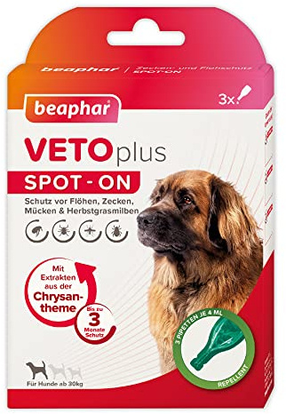 Beaphar VETOplus Spot-ON für große Hunde (ab 30kg), 3x4ml