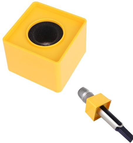 Beavorty Microphone Marks Abs Mic Logo Flag for Reporters Professional Interview Mic Logo Stand Square Design for Microphone Cover Use