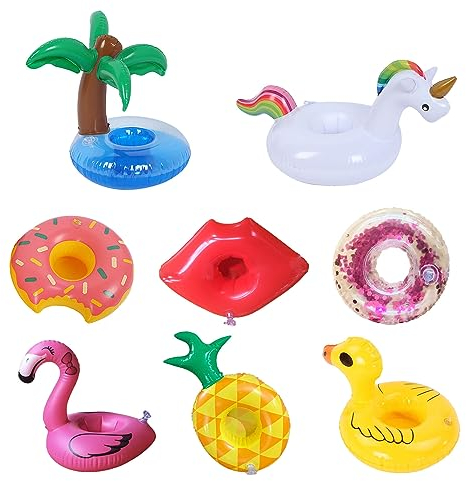Lot de 8 porte-gobelets de piscine, porte-gobelets gonflables, porte-ballons de bière, jouets de bain pour enfants, adaptés pour la piscine d'été, les fêtes sur la plage