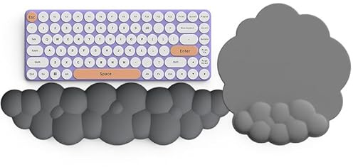 BBTISG Handgelenkauflage Set für Tastatur und Maus, Memory Foam Tastatur Handgelenkauflage Ergonomische Tastatur Handgelenkauflage mit Rutschfester Basis für Computer, Laptop (Grau)