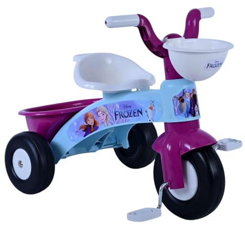 Triciclo primipassi Frozen Disney bici a tre ruote per bambini da 1 a 3 anni triciclo con pedali e cestino portagiochi