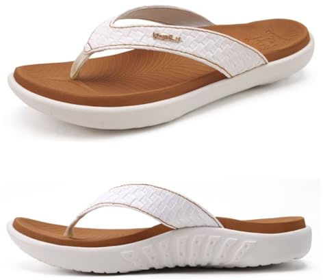 KuaiLu Flip Flops Damen Arch Support Yoga Mat Fußbett Zehentrenner | Frauen Bequeme Tanga Sandalen für Plantar Fasciitis Slip On Indoor Outdoor für Sommer