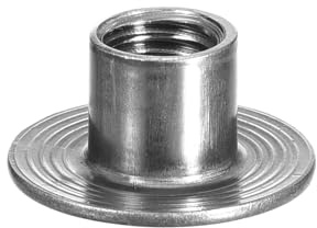 QUARKZMAN M10 Tuercas en T, 24 piezas de Tuercas en T de Acero al Carbono, Tuercas Redondas con Base Soldable, Altura de 12mm, Agujero Pasante, Tuercas de Placa con Rosca Hembra