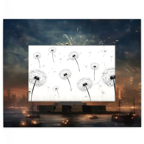 USA New York Statue Liberty Bilderrahmen für Display, passend für 13,9 x 8,8 cm große Fotos, Holzrahmen, Desktop oder Wand, Heimdekoration, Bilderrahmen