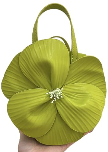 BBTISG Sac à Main Floral pour Femme, Sac à Main à Fleurs pour Femme Pochette Florale pour Fête, Mariage, Sac à Main de Mariée (Vert)