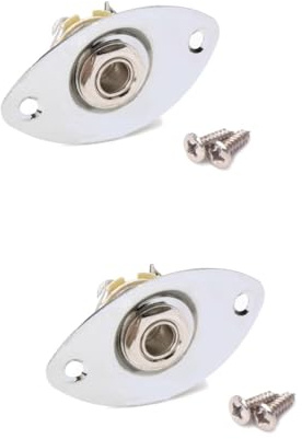 BESTonZON 2stücke Indented Ovaler Gitarrenstecker Eingangsausgangsbuchse Mit -schrauben Gitarre Und Bass