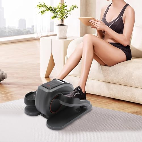 Under Schreibtisch Ellipsentrainer Für Zuhause Ellipsentrainer Im Sitzen Tragbare Elliptical Trainer Einstellbarer Geschwindigkeits mit Fernbedienung und Display für Jugendliche und Erwachsene