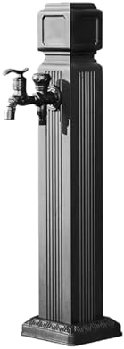 KXJPIZIYB Außenwasserhahn, Quadratische Wassersäule Garten, mit Graviertem Wasserhahn mit Doppeltem Verwendungszweck, Frostschutzwasserspender, Hydranten-Wasserspielbrunnen(H 110cm/43.3in)