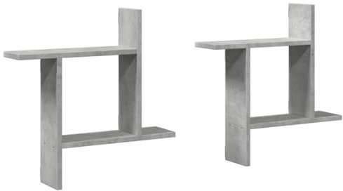 VidaXL Mensole a Muro 2pz Grigio Cemento 50x12x50 cm, Esposizione scaffale a Muro
