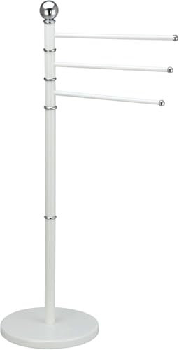 Maury's Lampadaire porte-serviettes différentes couleurs, structure en acier, dimensions 20 x 83 cm (blanc S)