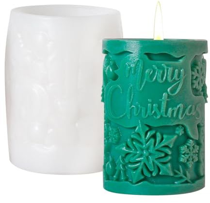 2 Stück Kerzen Gießform, Kerzenformen Zum Gießen, Weihnachtskerzenform Weihnacht Kerzenform, Kerzen Selber Machen Set, Einzigartige Zylindrische Kerzenform Aus Silikon Für Harzguss