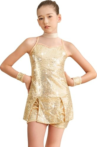 Mulnall Tanzkleid mit Pailletten Mädchen, funkelnd(0437-05-XXL)