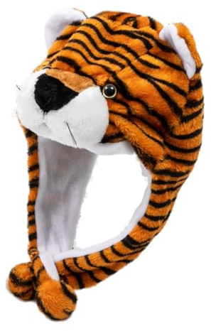 GALPADA Cappello Animale a Forma di Felino Marrone per Bambini, Decorativo ed Ecologico in Cotone e Lana, per Feste di Compleanno e Capodanno