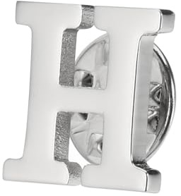 PATIKIL Brief Broschen, Anfangsbuchstaben Kragen Broschen Brief Broschen für Frauen Männer Hemd Kleid Mantel Kragen, Silberfarben, Buchstabe H