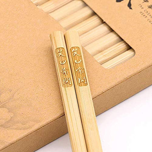CSSQCSSUANB Palillos, Palillos Chinos Chopsticks Wood Chopsticks Gift Set with Case20 Pairs Wooden Chopsticks ReusableDishwasher SafeJapanese Korean Chopsticks for Restaurant Home C,B(B)