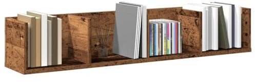 Scaffale Porta CD a Parete Antico 100x18x18cm Legno Multistrato (5,69KG)