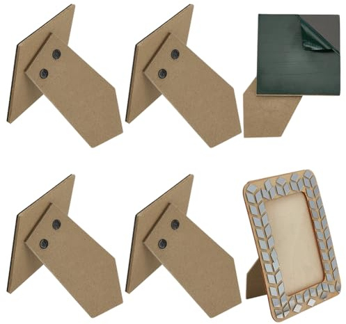 FINGERINSPIRE 6 cornici per foto con cavalletto posteriore, 133 x 99 x 7 mm, in MDF, colore burlywood, cornice rettangolare per foto, supporto posteriore adatto per cornici da 12,7 cm da tavolo