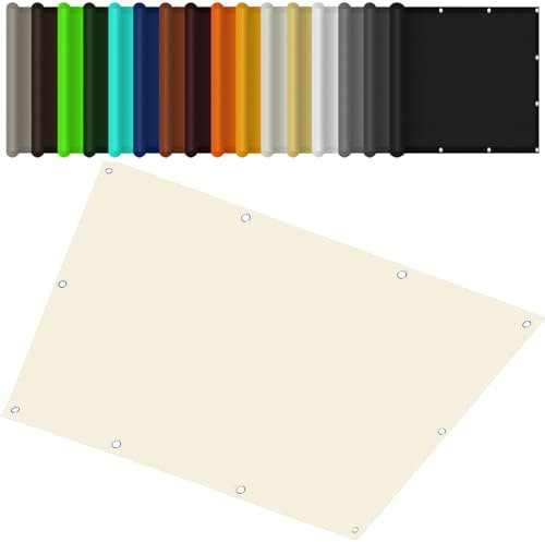 Vela Parasole 120 x 250 cm Tenda da Sole con Occhielli Protezione Solare Anti UV Antipolvere Antipioggia Riduce Le Radiazioni per Balcone, Terrazza, bianco