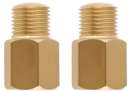 LT Easiyl 2 Piezas Adaptador de Latón (1/8 BSPT Macho A 1/8-27 NPT Hembra) Reductor de Tubería de Latón para Manómetro de 0,095 X 0,5 X 0,8 Pulgadas