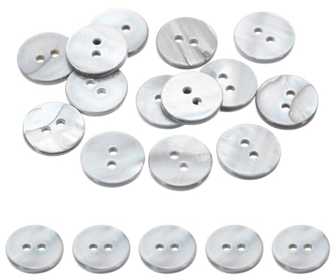PATIKIL 12 Pcs 12.5mm Mother of Pearl Buttons 2 Holes for Sewing Gray | MOP Natural Pearl Shell Buttons Clothes Coat Suits Shirt DIY Craft Decoration