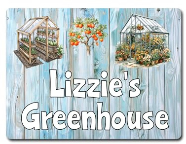 Personalised Allotment Metal Sign Gift – Any Name Greenhouse - Family Fun Home Garden Novelty Aluminium Present