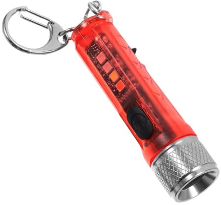 Milisten Mini Lampe Torche Rechargeable 5w Rouge, Format Compact en Abs | 500 Mah, Multi-usage pour Aventure et Randonnée, Stockage Facile, Acier Inoxydable et PC