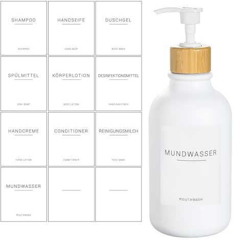 Esdallina 22 Stücke Wasserdichte Flasche Etikette Aufkleber Etikette Seifenspender Aufkleber für Küche Badezimmer