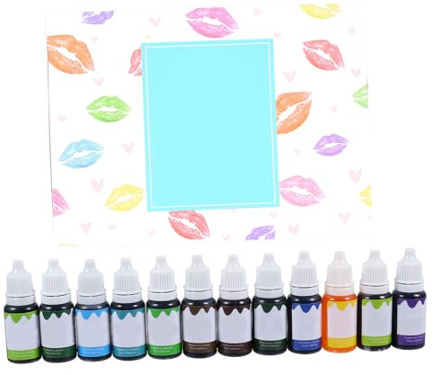 DINHEAROM 12pcs Lip Gloss Pigment Set Natural Vegetarian Pigments White Composite Material Variety of Color Choices for DIY Lip Gloss Making Supplies