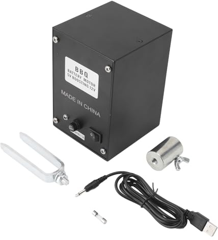 WIHFHGZ Motor Asador Barbacoa de Aluminio, Alta Torsión 70KG, Cable Reforzado 1.5m - Motor Electrico Rotatorio para Pollos, Espetos y Parrilla Profesional