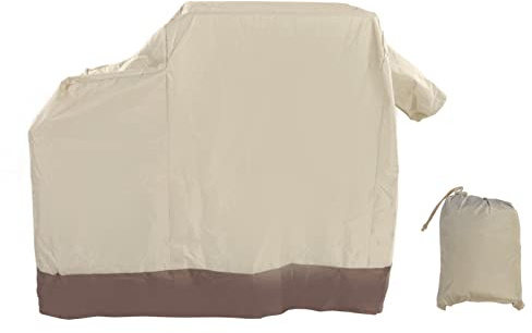 MMABEUTF pour Le Couvercle du Gril, pour Couverture de Barbecue, imperméable, à l'épreuve de poussière, extérieur, Tissu Oxford Enduit en Argent, 420D, Marron Beige, Taille