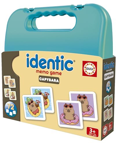 Educa - Identic Capybaras. Juego de Memoria Educativo para bebés con 72 Cartas. Encuentra Las Parejas y Trabaja agudeza Visual, atención y Memoria. A Partir de 3 años (20608)