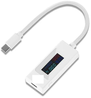 065C Tester DC di tipo C 4-30V Misuratore tensione Amperometro Monitor digitale Indicatore interruzione alimentazione Caricabatterie da banco a 2 direzioni(KWS-065C White)