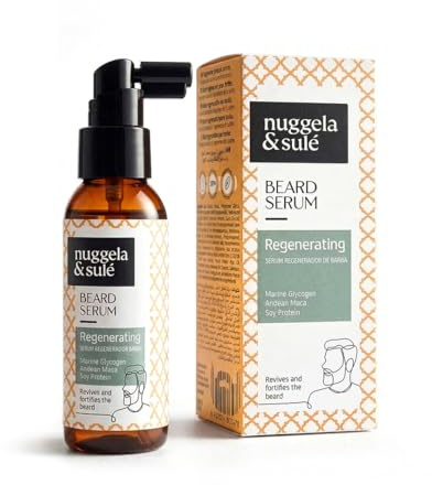 Nuggela & Sulé Beard Serum – Sérum Regenerador para Barba – Fortalece la fibra, mejora el aspecto de densidad y realza su color natural. 1 x 50 ml